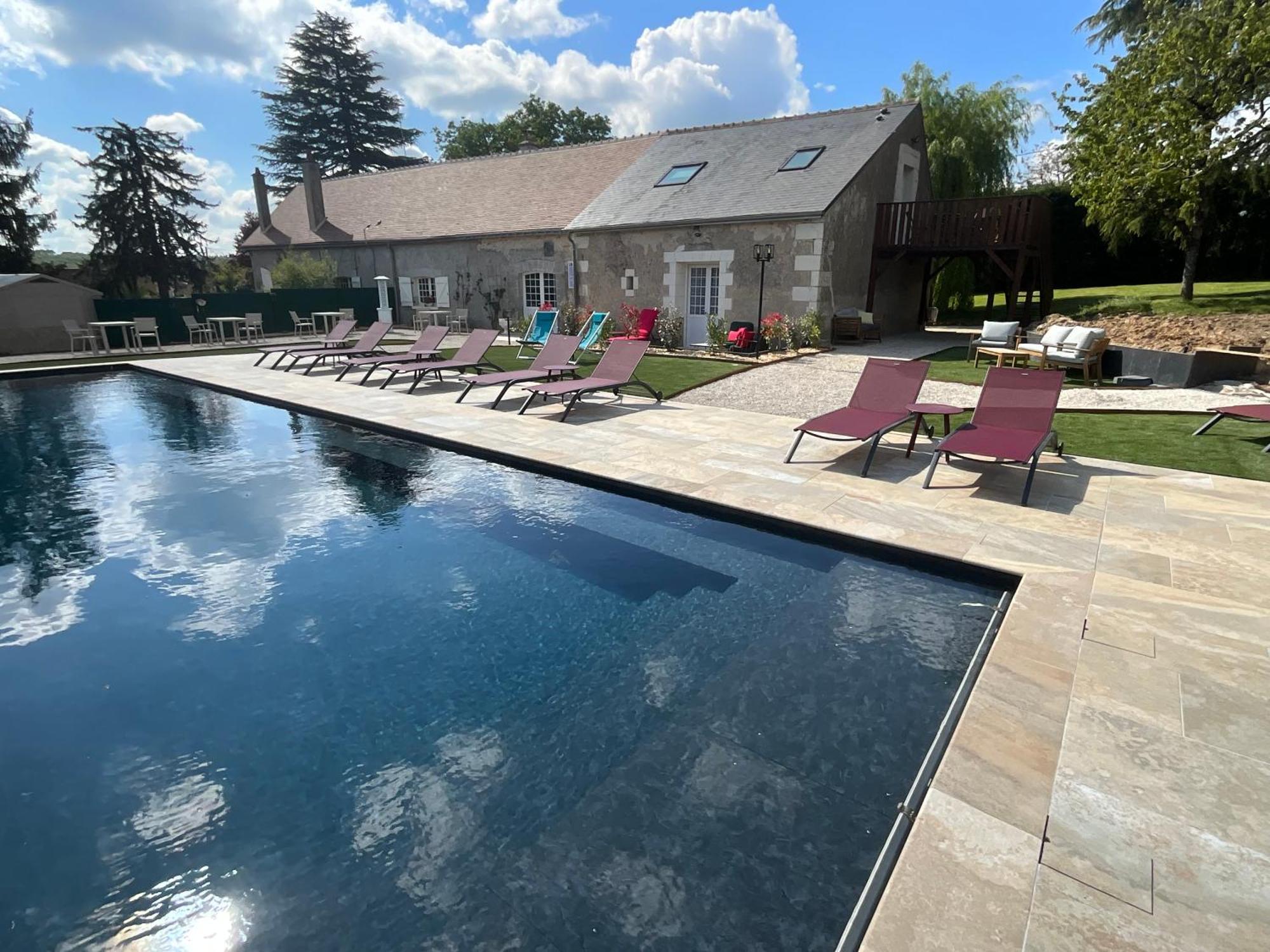 Sans Souci Bed And Breakfast Luxe Heated Pool And Restaurant Luzillé Екстериор снимка